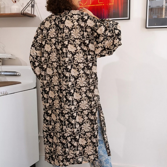 Free People Reversible Luxe Rumi Relaxed Cut Midi Kimono LAST ONE Size Small NWT - Picture 5 of 15